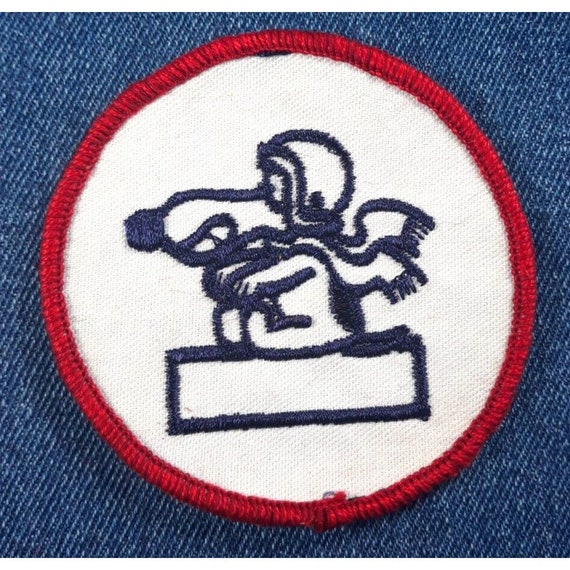 NOS 70s Vintage Peanuts SNOOPY 3" Patch Red Baron… - image 1