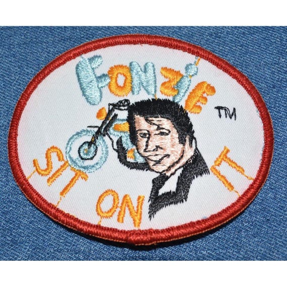 Original NOS Vintage 70s FONZIE 4" Patch TV Show Sitcom Happy Days Sit On It