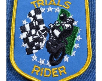 70er Jahre Original Vintage Trials Rider Aufnäher Motorrad Dirt Bike Baja