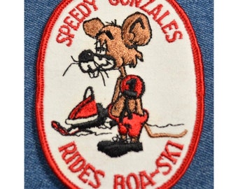 Original 70s Vintage Speedy Gonzales Rides BOA SKI 4" Patch Snowmobile Sled