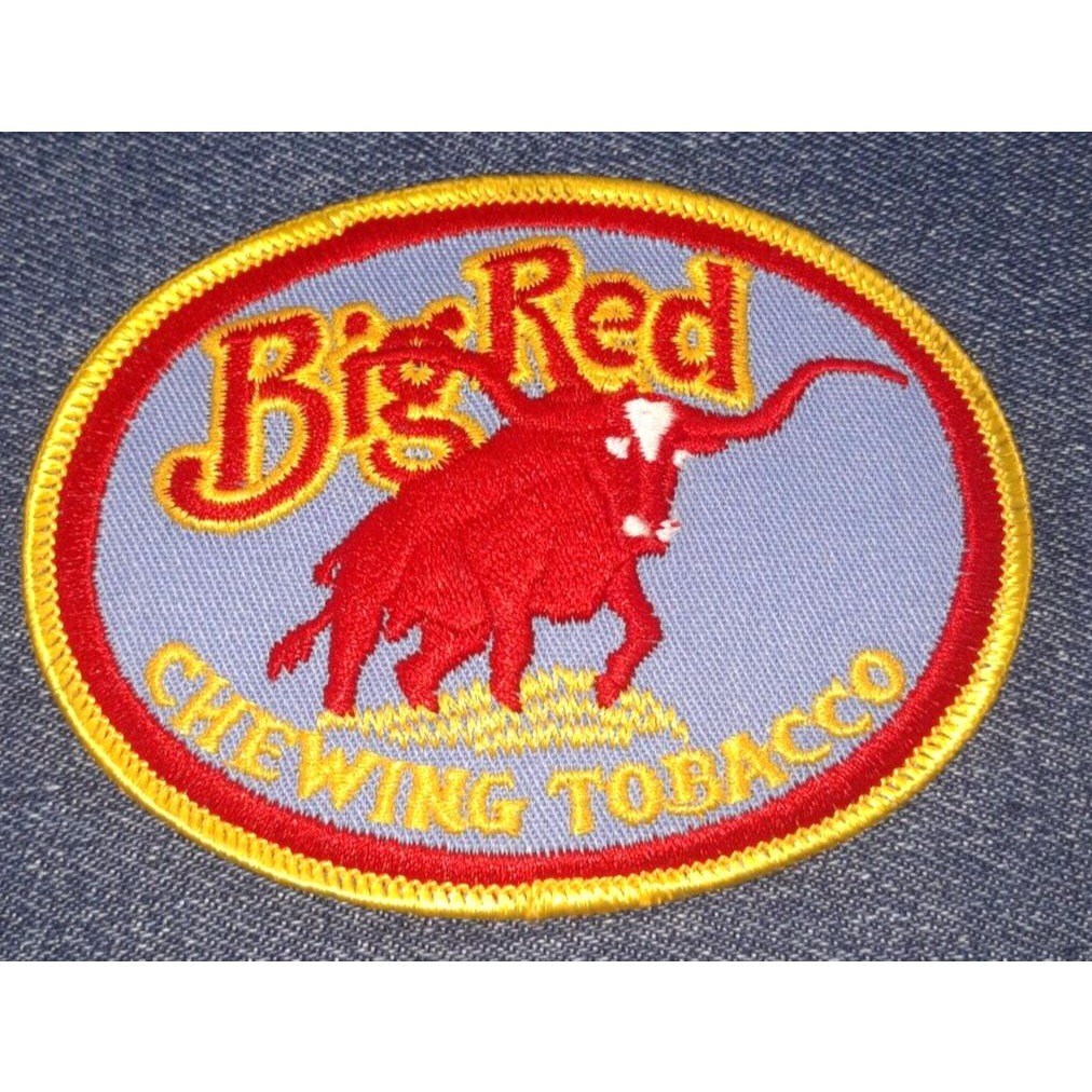 NOS Original 70s Vintage Big Red Chewing Tobacco 4" Patch Dip Snuff Nice