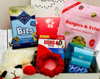 Welcome New Puppy & Dog Gift Box – Lamb Chop Plush, Kong Ring and Treats | Puppy Snuggle Starter Kit for Small Dogs
