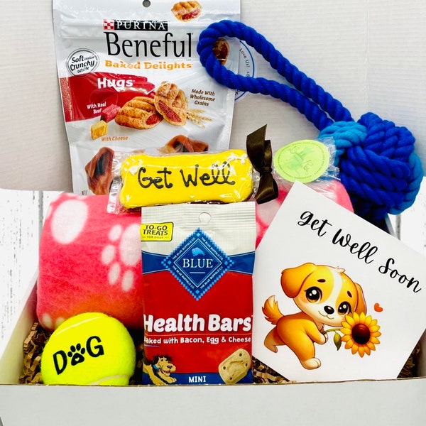 Dog Get Well Soon, Dog Care Package, Dog Gift Box, Dog Gift Basket, Sick Dog Gift, Dog Gift Basket Get Well, Gift For Dog