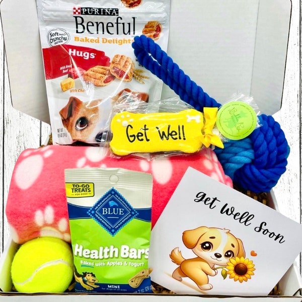 Dog Get Well Soon, Dog Care Package, Dog Gift Box, Dog Gift Basket, Sick Dog Gift, Dog Gift Basket Get Well, Gift For Dog