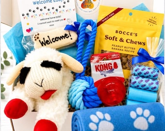 Welcome New Dog Gift Box – Lamb Plush Toy, Toys, Treats & Blanket | Lambie’s Welcome Wag Box