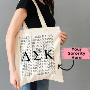Bolsa de tela personalizada con nombre de hermandad, bolsa de lona personalizada con letras griegas de hermandad, bolsa de regalo para el día de la iniciación de Big Little Rush, hermandad universitaria
