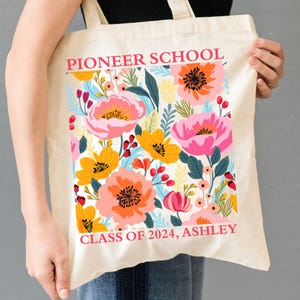 Personalisierte Wildblumen Pionier Schule Einkaufstasche Benutzerdefinierte Floral Zeuge Pionier Schule Geschenk Bestes Leben überhaupt Geschenk Escuela de Precursor