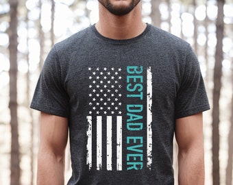 Best Dad Ever Shirt, Father's Day Shirt, Father's Day Gift, Dad Shirt, Retro Dad Tee, Gift for Dad, Flag Dad Shirt, World's Best Dad Tee