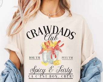 Crawfish Boil Social Club Comfort Colors, Crawdad Season Women's Tee, Cute Women's Tshirt, Mardi Gras Crawfish Tee, Gift for Her