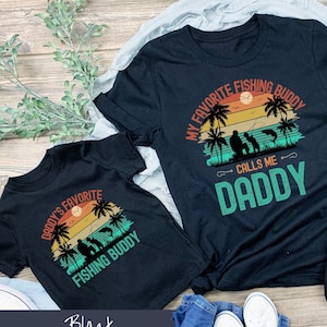 Dad and Baby Matching Shirts Fishing 