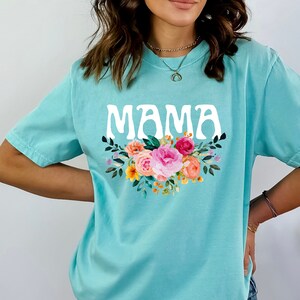 Comfort Color Mama floral shirt, Mama t-shirt, Mama Tee, Mom shirt, Gift for Mom, Mothers Day Gift, Mama T-Shirt, Flower Mom Shirt