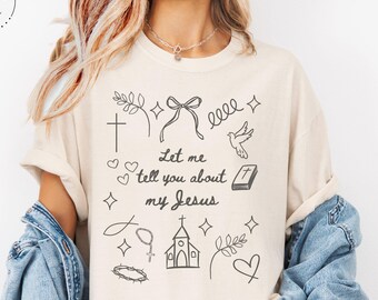 Christian Shirt, Coquette Christian Jesus Tee, Trendy Faith Shirt, Christian Women Tee, Preppy Jesus Lover Shirt