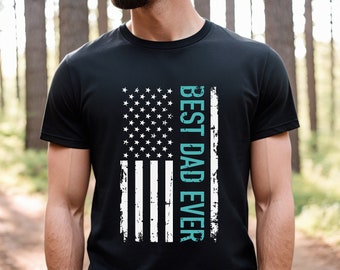 Best Dad Ever Shirt, Father's Day Shirt, Father's Day Gift, Dad Shirt, Retro Dad Tee, Gift for Dad, Flag Dad Shirt, World's Best Dad Tee