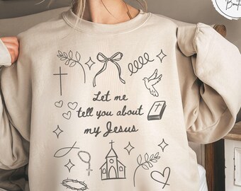 Christian Sweatshirt, Coquette Christian Jesus Pullover, Trendy Faith Sweatshirt, Christian Women Tee, Preppy Jesus Lover Shirt