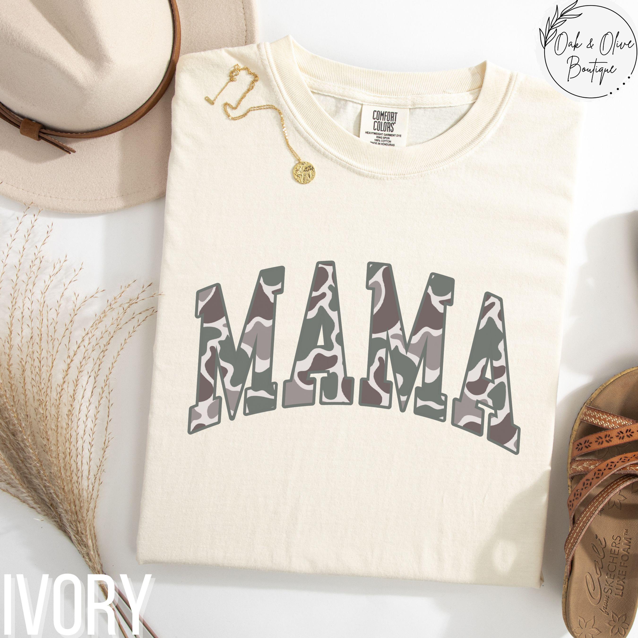 Hunting Mama Camo Shirt, Hunting Wife T-Shirt, Camo Tee for Mom, Deer Duck Hunting Mother's Day Gift, Camouflage Outdoor Mom Apparel