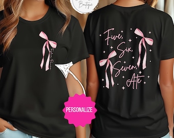 Personalized Dance Bow T-shirt, Custom Coquette Dancer Shirt, Gift for Dancer, Dance Instructor Gift, Dance Team Competition Shirt