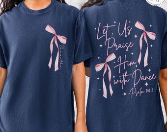 Personalized Dance Bow T-shirt, Custom Coquette Dancer Shirt, Gift for Dancer, Dance Instructor Gift, Dance Team Competition Shirt
