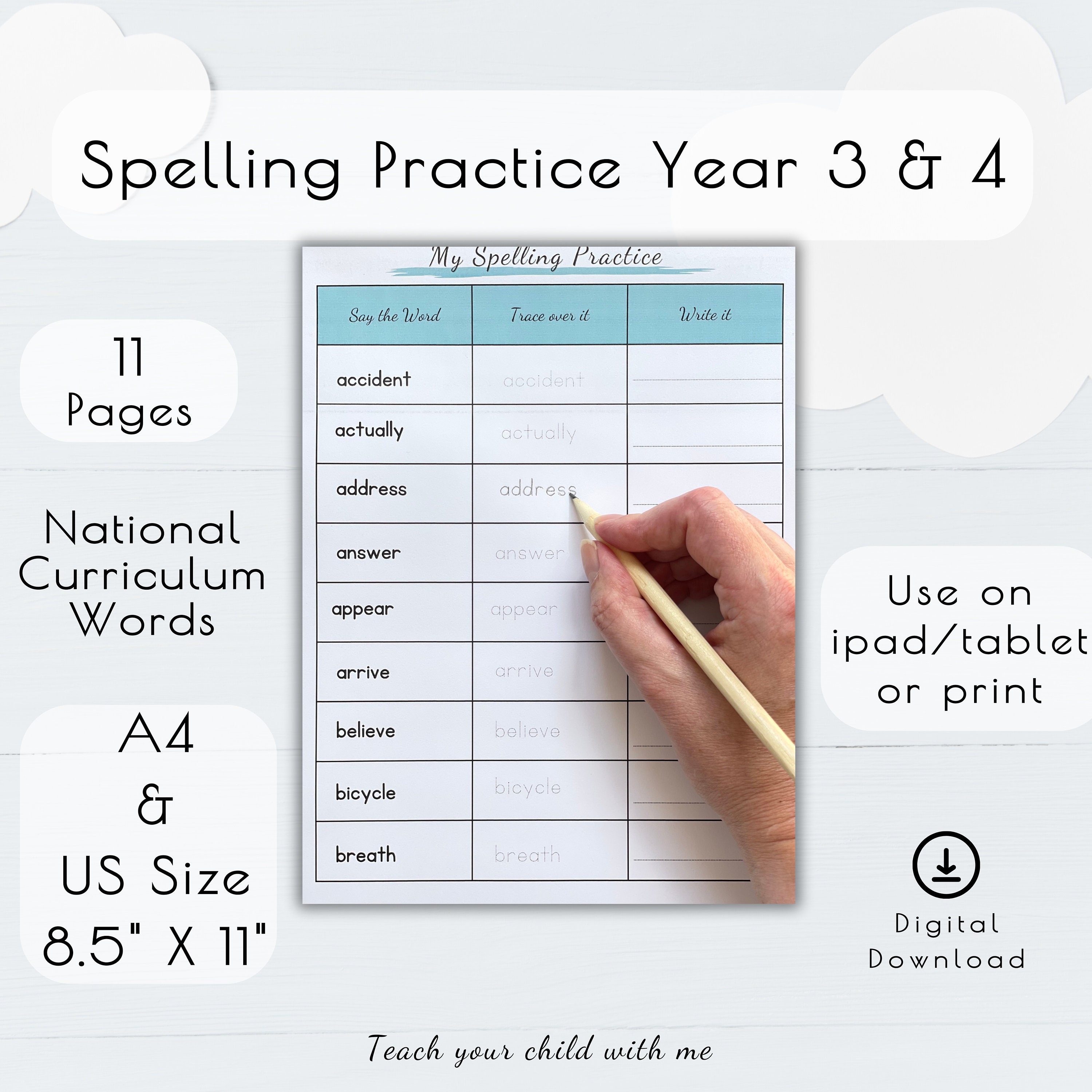 Spelling Practice for Pupils in Year 3 and 4 Use on Ipad/tablet picture
