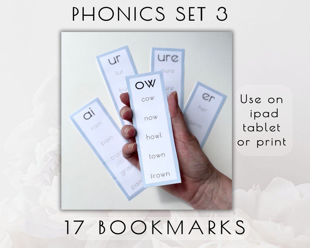 Kids Phonics Bookmarks Learn Phonics Set 3 Perfect for Etsy