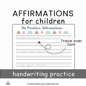 POSITIVE AFFIRMATION Handschriftübungen, verstärken Sie die Selbstermächtigung mit diesen Arbeitsblättern im Boho-Stil. Verwenden Sie auf dem iPad oder drucken Sie!