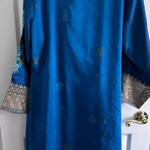 Qalamkar Blue 9000 Micro Velvet Formal Collection 3 Piece Unstitched main image 0