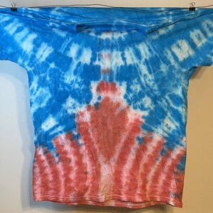 Red White and Blue Festive Tie Dye Shirt