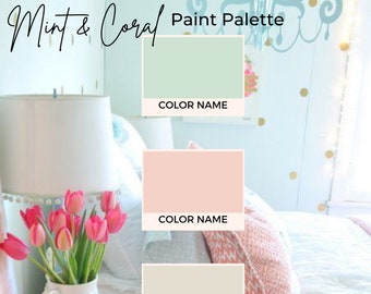 Bedroom Paint Color Mint Green Wall Color Girl Room Color Scheme Bedroom Paint Palette Office Paint Scheme Guest Room Paint Color Coral Pink