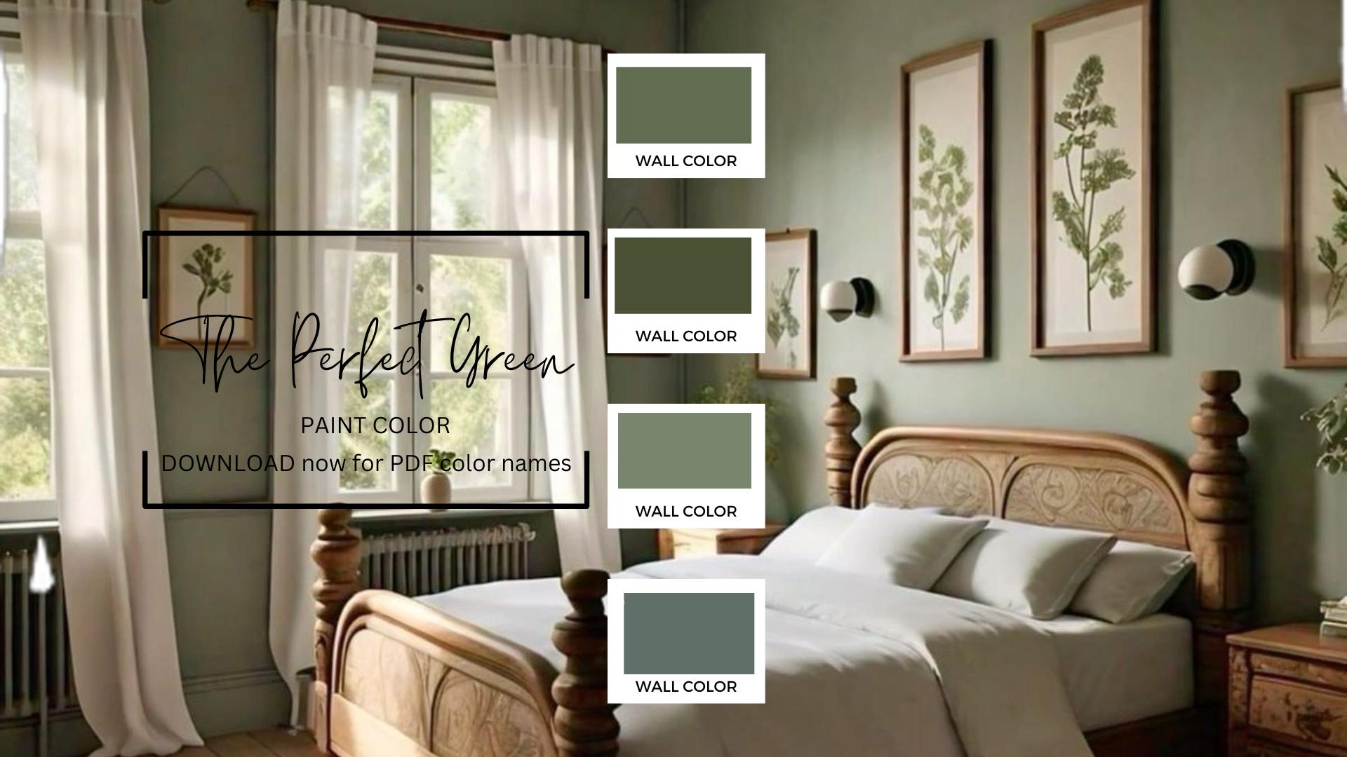 Green Paint Color Palette for Home Interior (PDF Download) - Etsy
