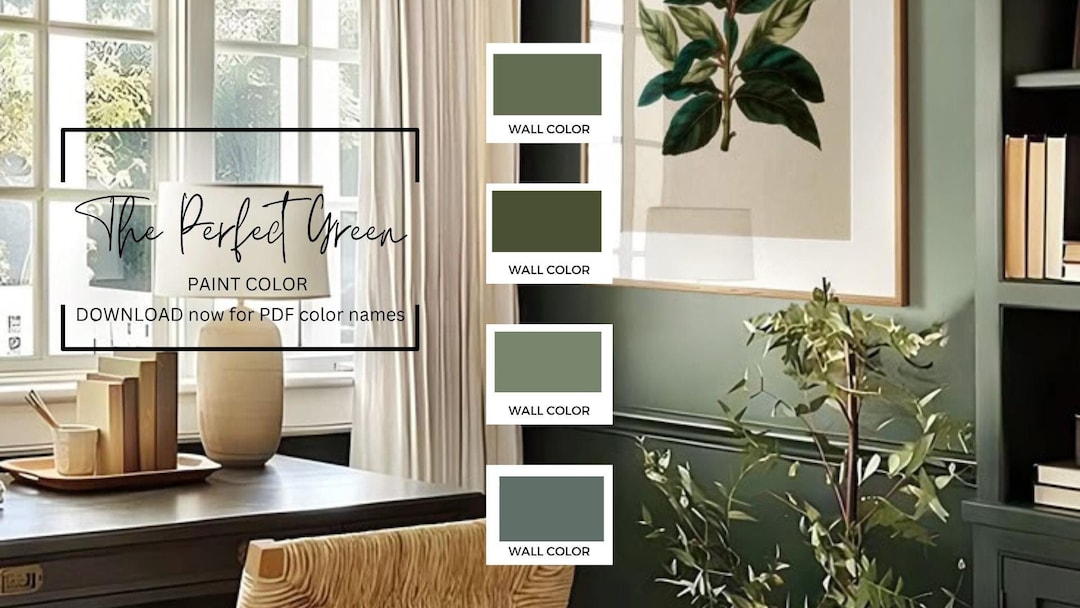 Green Paint Color Palette for Home Interior (PDF Download) - Etsy