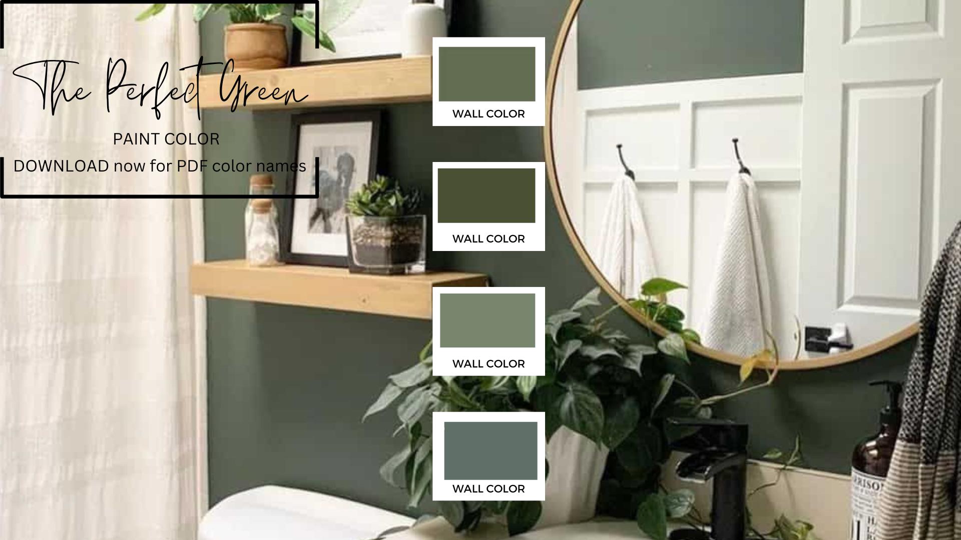 Green Paint Color Palette for Home Interior (PDF Download) - Etsy