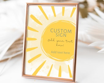 Sun Baby Shower Decor, Here Comes the Son Custom Sign, Sun Custom Sign, Here comes the Sun Baby Shower Decoration