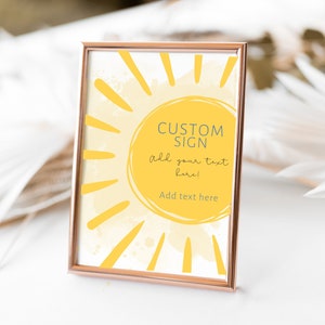 Sun Baby Shower Decor, Here Comes the Son Custom Sign, Sun Custom Sign, Here comes the Sun Baby Shower Decoration