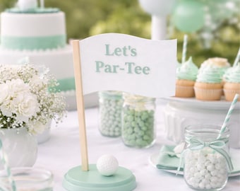 Centro de mesa impreso en 3D "Let's Par-Tee" - Decoración de cumpleaños "Hoyo en el hoyo" - "Hoyo en uno" - Fiesta de golf - Centros de mesa para fiestas - Decoraciones de golf