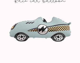 Race Car Blue Balloon Two Pack - Two Fast Balloons - Fast One balloons - 1st Lap Around The Track Balloons - Race Car Themed Birthday Decor