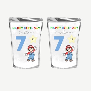 Super Mario Juice Label l Mario Theme Birthday Decorations l Super Bros l Super Mario Bros l Supe Mario l Mario Birthday l Mario Stickers