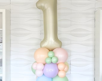 Macaron Balloon Tower for Pastel Birthday - Ice Cream - Unicorn Party Decoration- Rainbow Birthday - Pastel Balloons - Pastel Rainbow