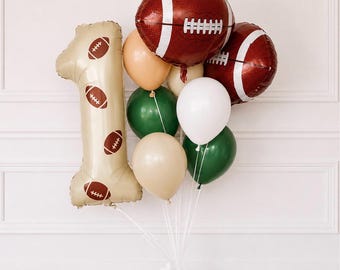 Ballonnenpakket 'First Down' - In mijn voetbaltijdperk - Ballonnenkolom voor de eerste verjaardag met voetbalthema - Verjaardag met 'First Down' - Touchdownfeest - First Down -
