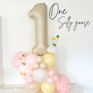 One Silly Goose Balloon Tower - One Silly Goose Balloons - One Silly Goose - One Silly Goose Birthday - One Silly Goose Party Decor