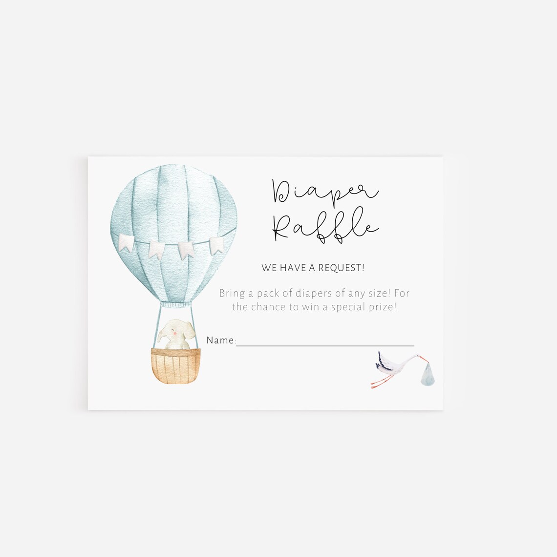Diaper Raffle Ticket - Card for Baby Shower Game to Bring a Pack of ...
