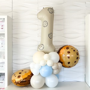 One Sweet Cookie Themed Balloon Set - Balloon Number Tower - One Sweet Year - One Tough Cookie - Sweet One Birthday - Number Tower