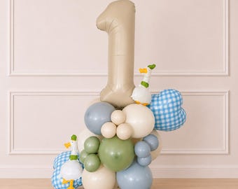 Torre de globos de One Silly Goose - Globos de One Silly Goose - One Silly Goose - Cumpleaños de One Silly Goose - Decoración para fiestas de One Silly Goose
