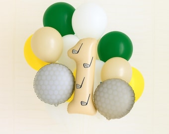 Globos de cumpleaños de hoyo en uno - Hoyo en uno - Cumpleaños de hoyo en uno - Globos de cumpleaños de golf - Fiesta de golf - Fiesta de cuatro cumpleaños - Golf