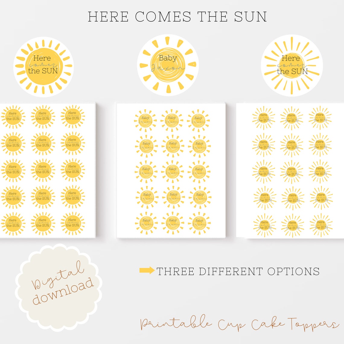Baby Shower Decor Instant Download Sunshine Baby Shower - Etsy