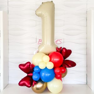 Sneeuwwitje thema verjaardag ballon toren - sneeuwwitje verjaardagsfeestje - 1e verjaardag ballonnen - ballonnen decor - sneeuwwitje feest -