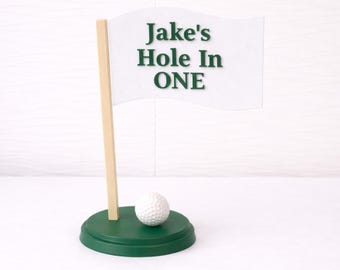 Centro de mesa "Hoyo en Uno" - Centro de mesa impreso en 3D - Cumpleaños con temática de golf - Hoyo en Uno - Decoración de cumpleaños "Hoyo en Uno" - Decoración para fiestas - Fiesta de golf