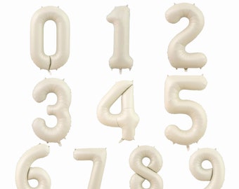 Tan 40" Number Balloon - Number Balloon - Creme Tan Number Balloon - Birthday Number Balloon - Number Balloon For Birthday