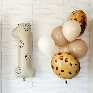 One Sweet Cookie Themed Balloon Set - 10 Pack Of Balloons With Number Balloons - One Sweet Year - One Tough Cookie - Sweet One Birthday