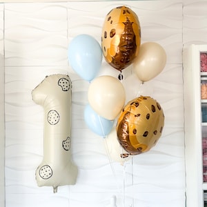 One Sweet Cookie Themed Balloon Set - 10 Pack Of Balloons With Number Balloons - One Sweet Year - One Tough Cookie - Sweet One Birthday
