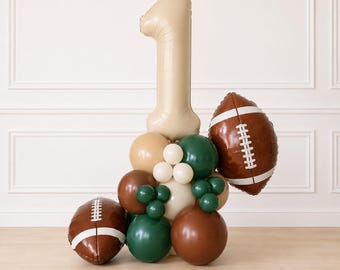 Ballontoren met First Down-nummer - In mijn voetbaltijdperk - Ballonkolom 1e verjaardag voetbal - First Down verjaardag - Touchdown-feest - First Down
