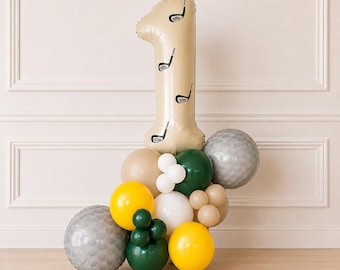 Globos de cumpleaños de hoyo en uno - Hoyo en uno - Cumpleaños de hoyo en uno - Globos de cumpleaños de golf - Fiesta de golf - Fiesta de cuatro cumpleaños - Torre de golf